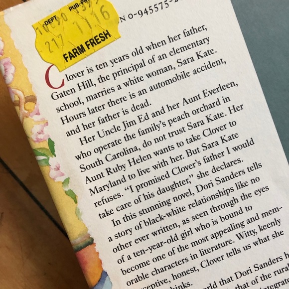 CLOVER NOVEL Dori Sanders Peaches Hardcover Georgia FOOD FARM FAMILY Alqonquin - Picture 5 of 8